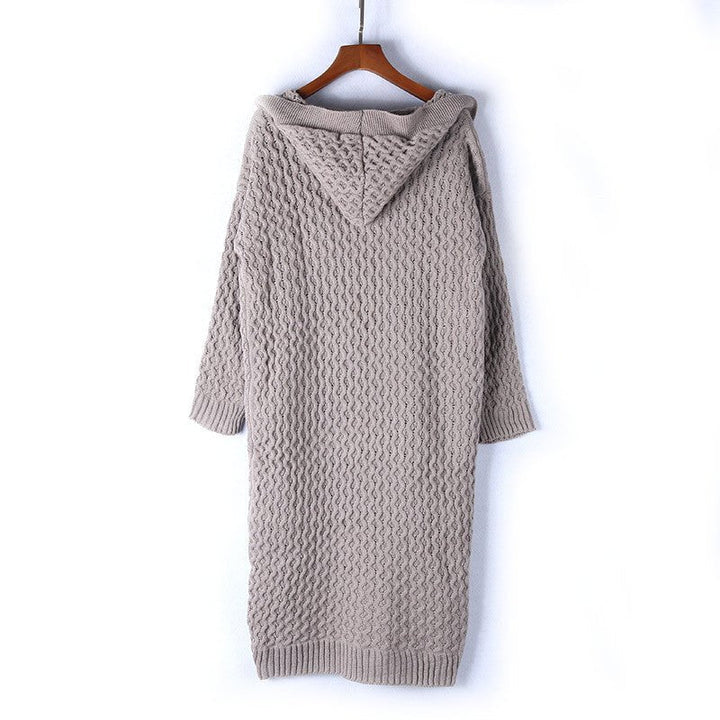 Sabinea - Gilet en tricot chaud pour femme avec capuche