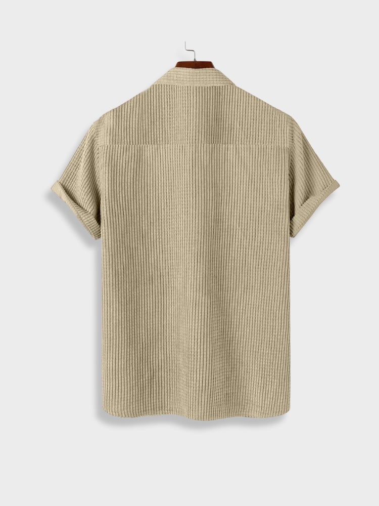 Set estivo da uomo con polo in velluto a coste e pantaloncini
