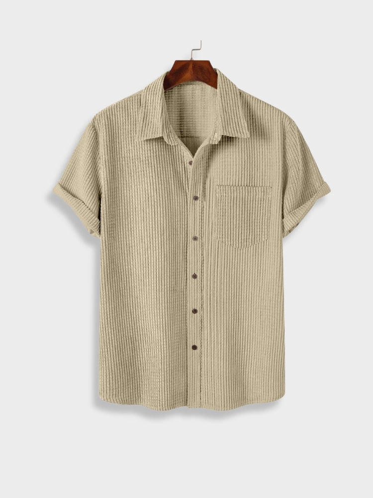 Set estivo da uomo con polo in velluto a coste e pantaloncini