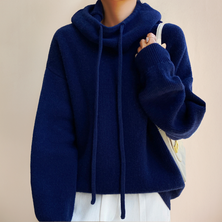 Mariam - Pull à capuche en maille décontracté