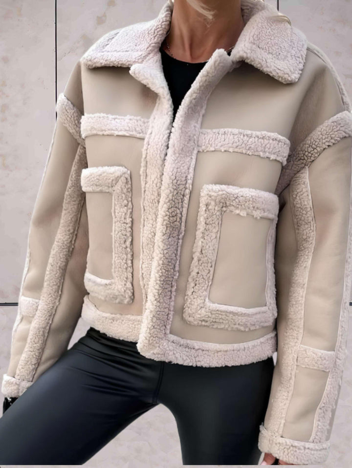 Zoee - Elegante cappotto di lana con colletto di pelliccia