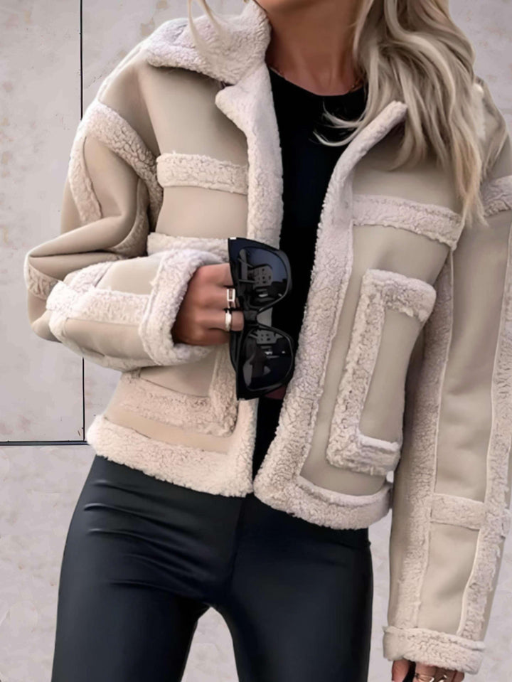 Zoee - Elegante cappotto di lana con colletto di pelliccia