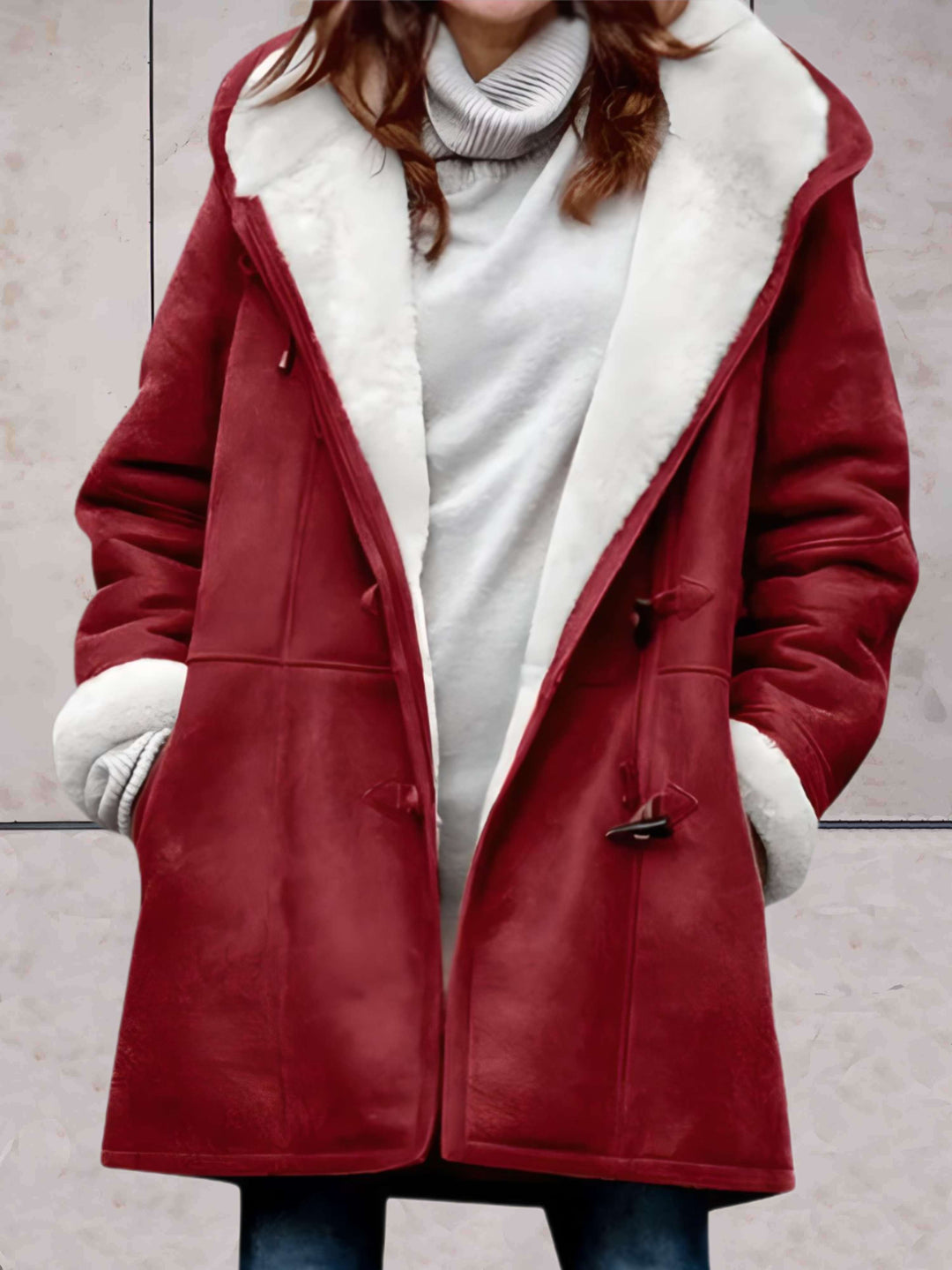Reta - Manteau d'hiver luxueux en imitation daim avec doublure en polaire