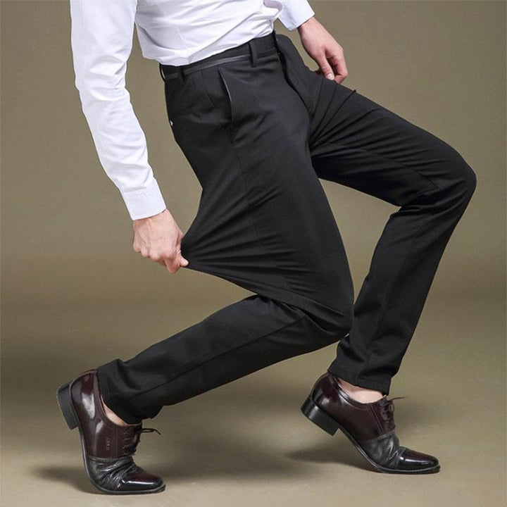 Pantalon d'affaires stretch pour hommes – Pantalon de costume confortable avec ceinture élastique pour bureau et quotidien
