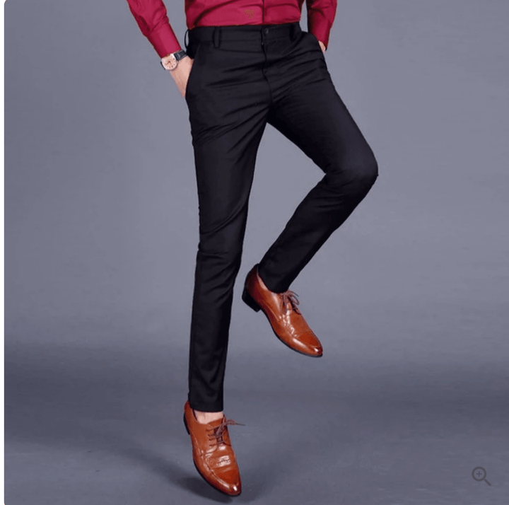 Pantalon d'affaires stretch pour hommes – Pantalon de costume confortable avec ceinture élastique pour bureau et quotidien