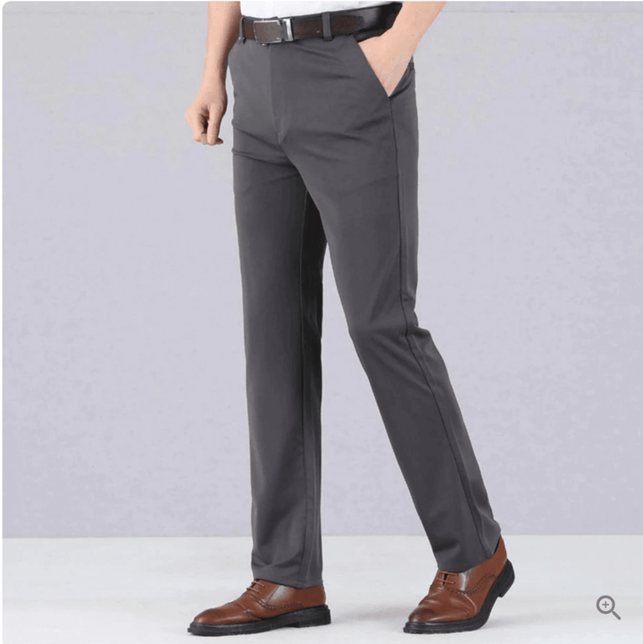 Pantalon d'affaires stretch pour hommes – Pantalon de costume confortable avec ceinture élastique pour bureau et quotidien