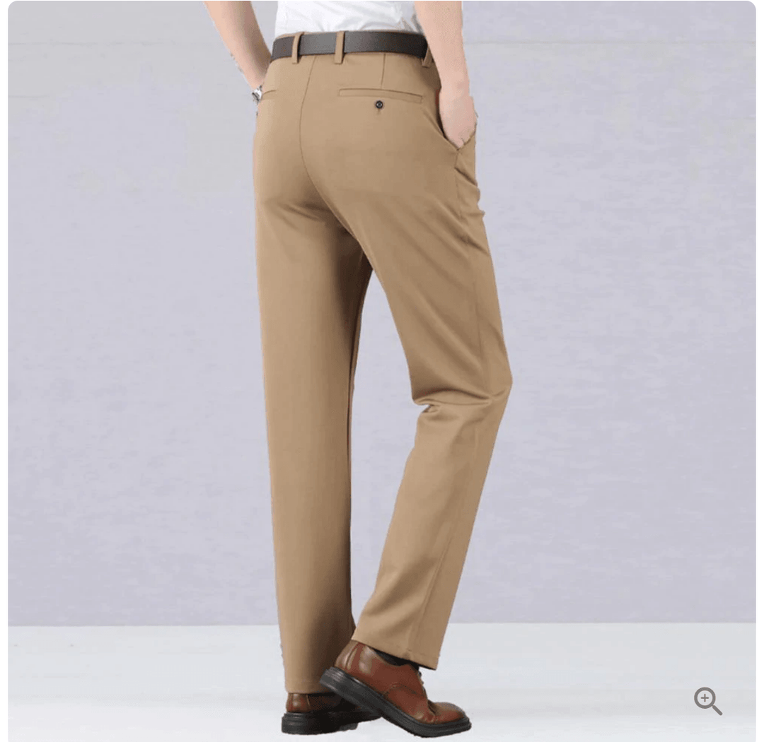 Pantalon d'affaires stretch pour hommes – Pantalon de costume confortable avec ceinture élastique pour bureau et quotidien