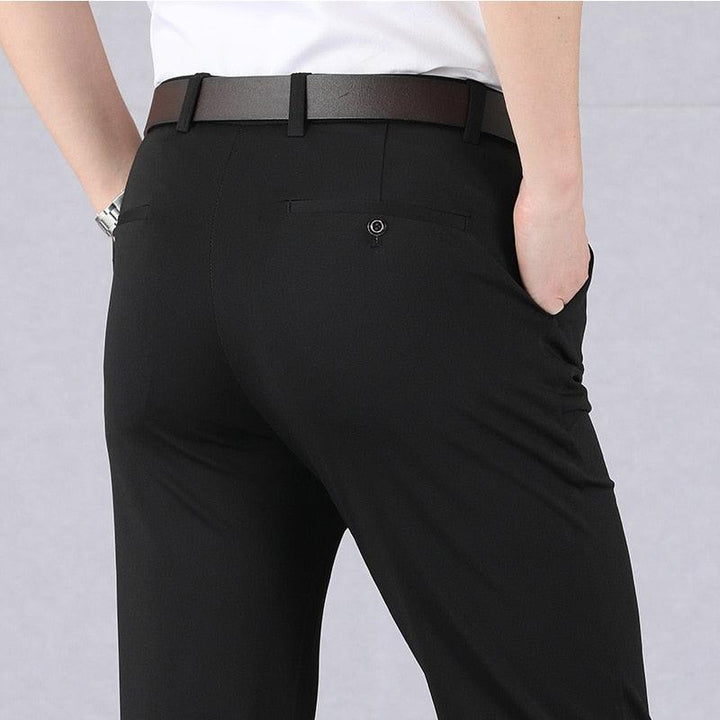 Pantalon d'affaires stretch pour hommes – Pantalon de costume confortable avec ceinture élastique pour bureau et quotidien