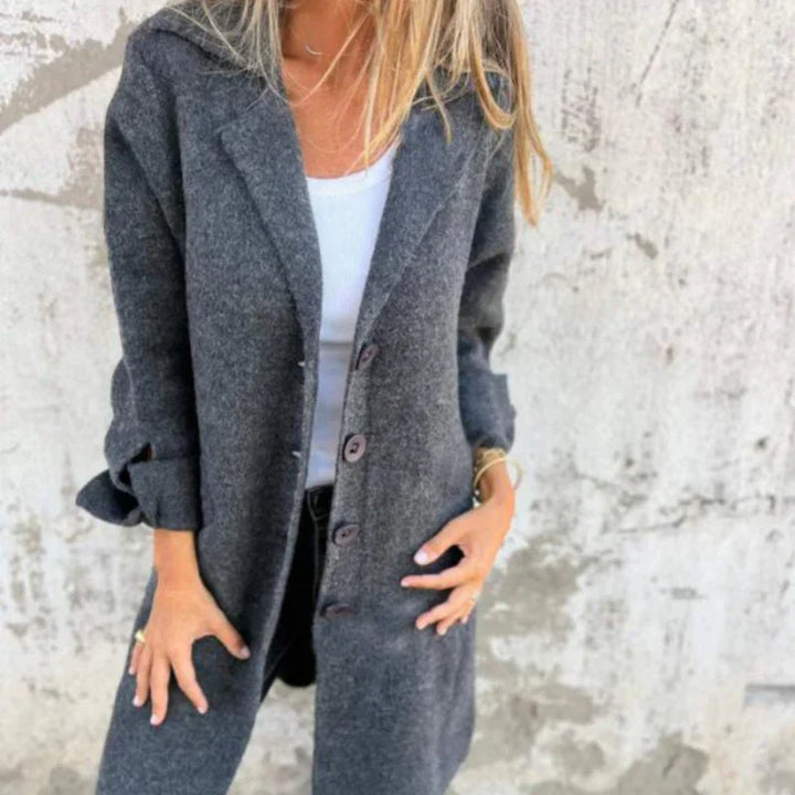 Rozlyn | veste mi-longue confortable avec poignets retournés