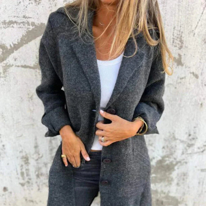 Rozlyn | veste mi-longue confortable avec poignets retournés