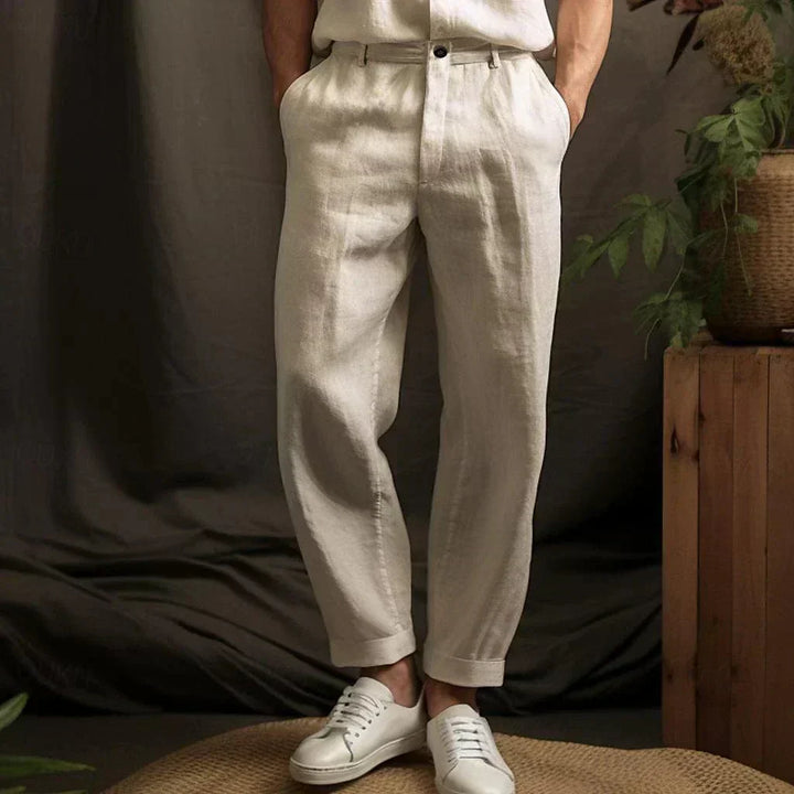 Elton - Pantalon décontracté en lin pour homme pour l'été