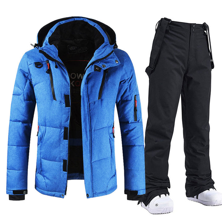 Yenien | Combinaison de ski imperméable et coupe-vent avec capuche et pantalon à bretelles