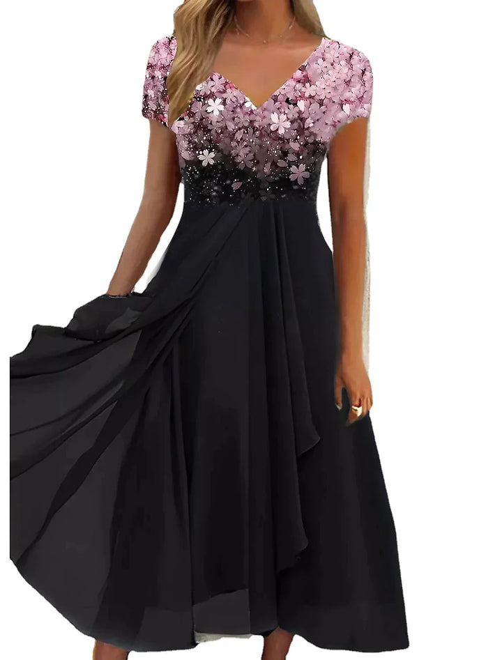 Cade Florale Élégance Robe Midi en Dentelle