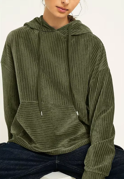 UNISEX | Sweat à capuche en velours côtelé