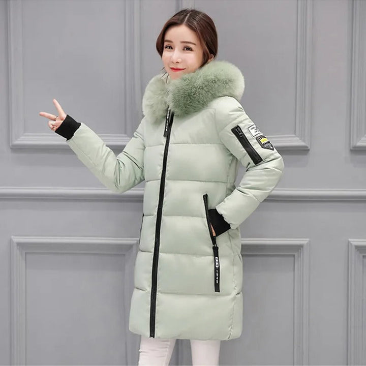 Krisey - Manteau d'hiver pour femmes, parka mi-longue avec capuche, résistant au froid