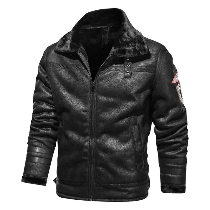 Giacca in pelle casual in stile bomber per uomo | perfetta per giornate casual
