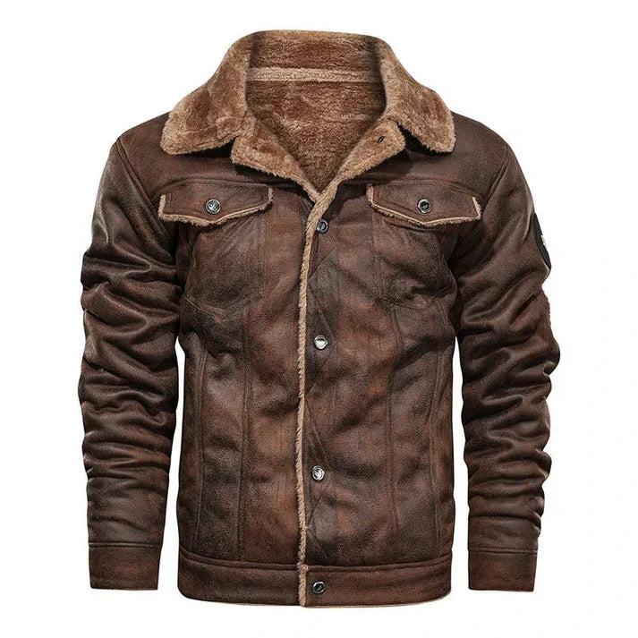 Giacca in pelle casual in stile bomber per uomo | perfetta per giornate casual