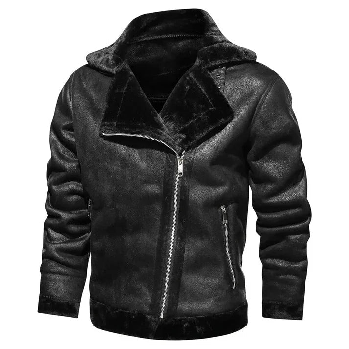 Giacca in pelle casual in stile bomber per uomo | perfetta per giornate casual