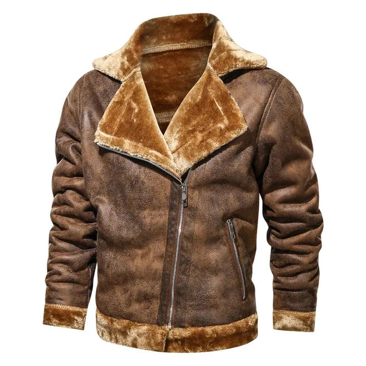 Giacca in pelle casual in stile bomber per uomo | perfetta per giornate casual