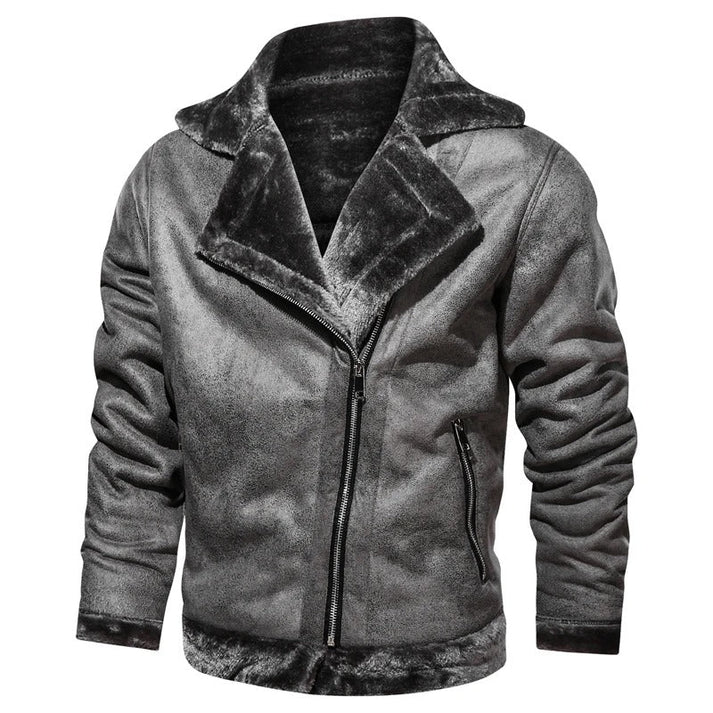 Giacca in pelle casual in stile bomber per uomo | perfetta per giornate casual