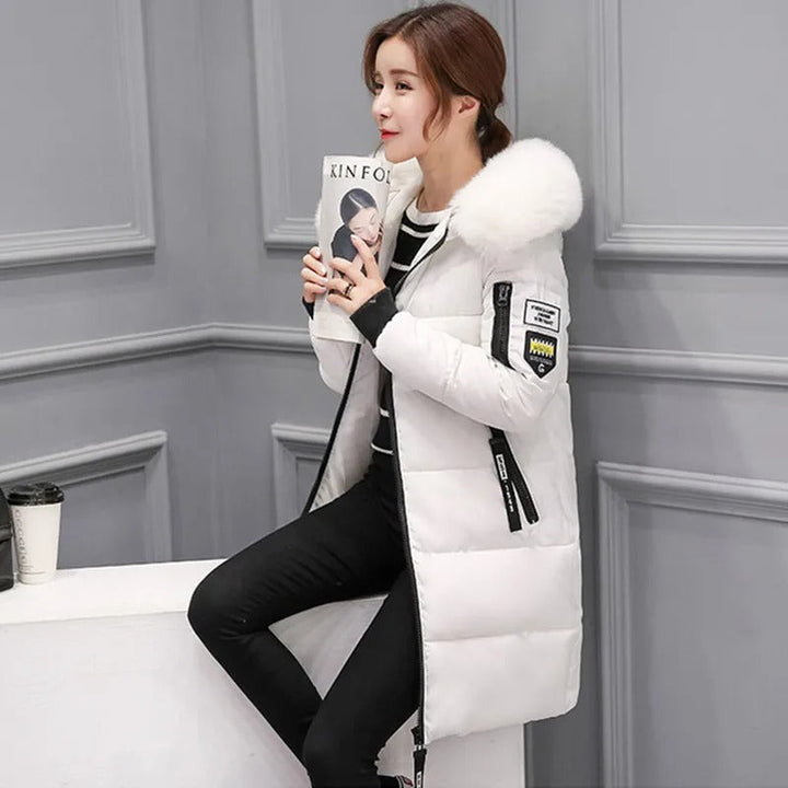 Krisey - Manteau d'hiver pour femmes, parka mi-longue avec capuche, résistant au froid