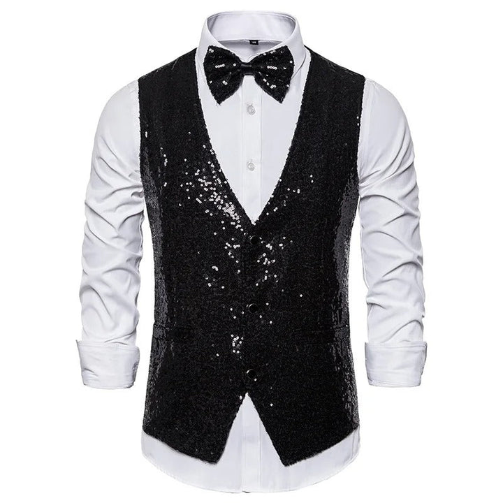 Glam gilet | gilet pailleté de fête pour hommes