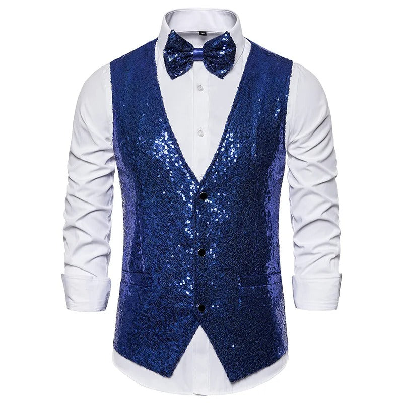Glam gilet | gilet pailleté de fête pour hommes