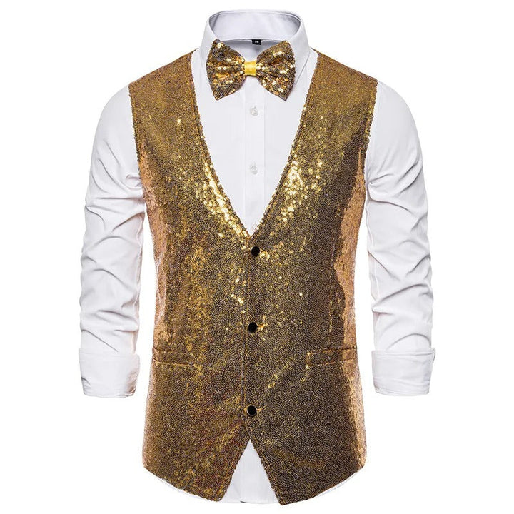 Glam gilet | gilet pailleté de fête pour hommes