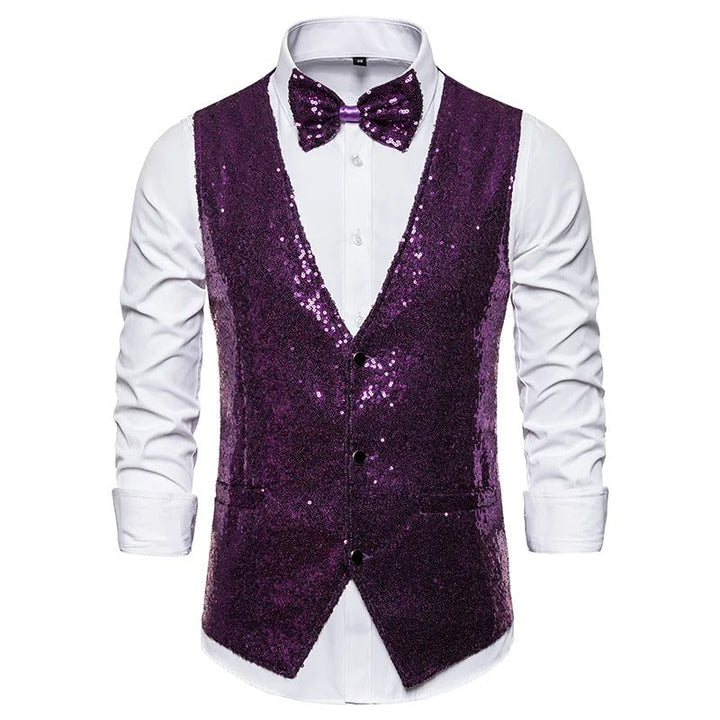 Glam gilet | gilet pailleté de fête pour hommes