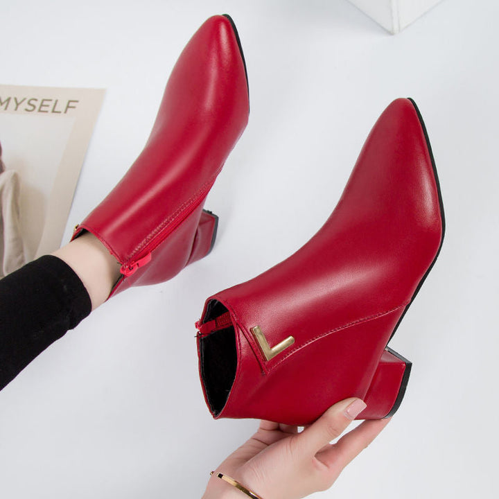 Casual suede ankle boots with zipper and heel for women | Ideal for autumn/winter