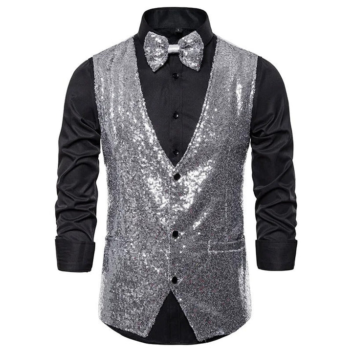 Glam gilet | gilet pailleté de fête pour hommes