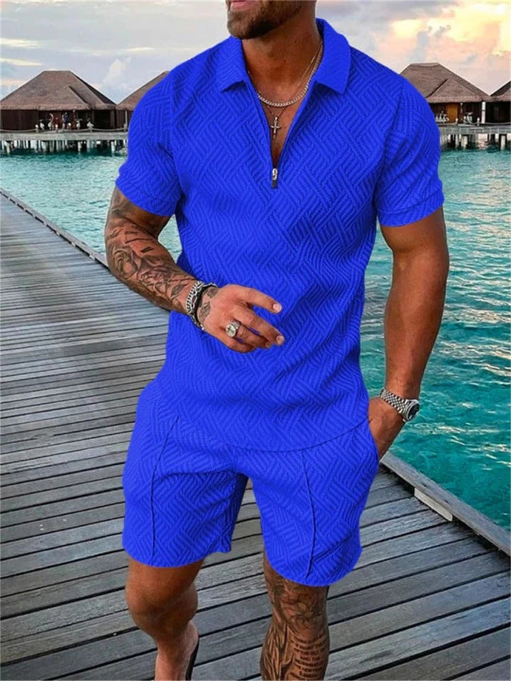 Top estivo da spiaggia con scollo a V, set 2 pezzi per uomo