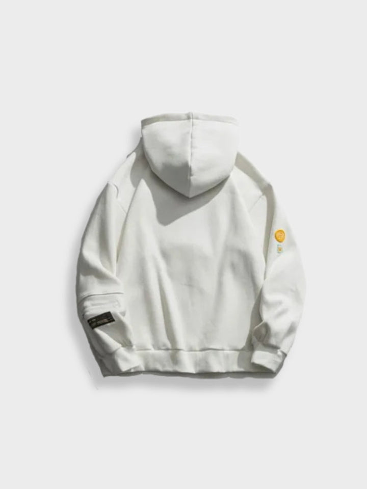 Vintage Einfarbig Mit Emoji-Druck Hoodie Für Herren | Perfekt für Casual Days
