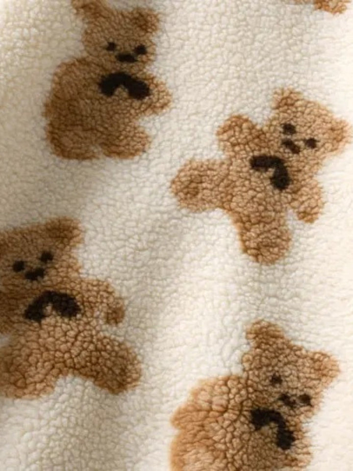 Sweat à capuche en polaire confortable avec imprimé ours pour hommes | Parfait pour les activités de plein air