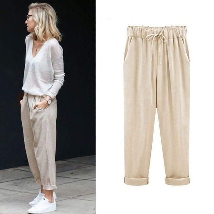 Pantalon Marie en coton et lin