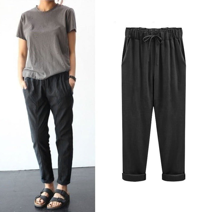 Pantalon Marie en coton et lin
