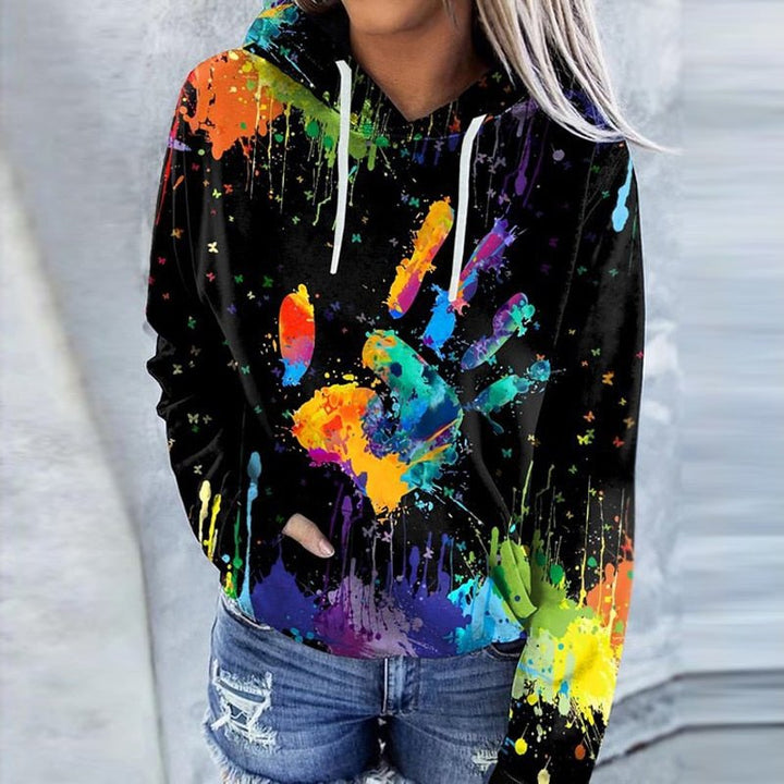 Hélène - Impression numérique décontractée pull-over