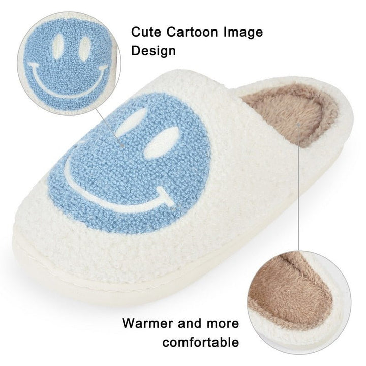 Isabell Grand motif smiley chaussons en fourrure