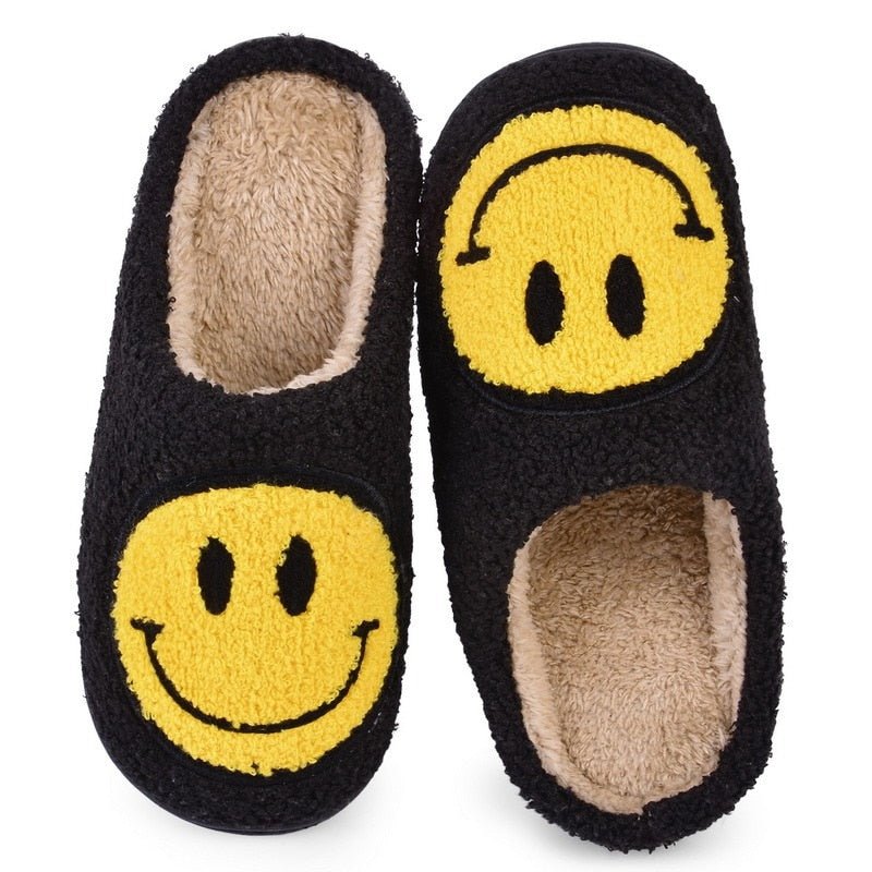 Isabell Grand motif smiley chaussons en fourrure