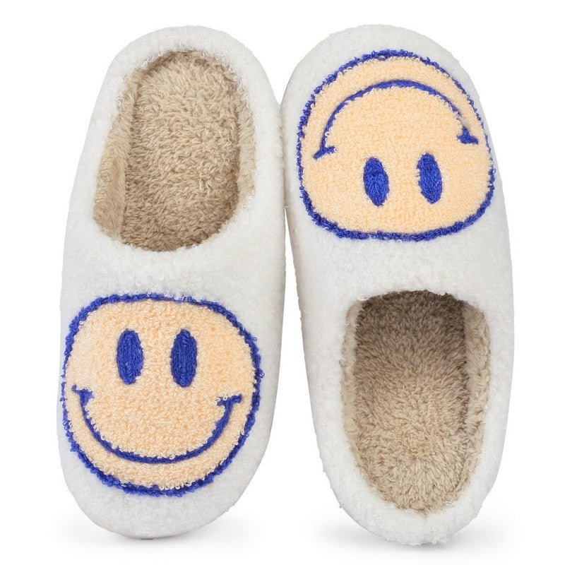 Isabell Grand motif smiley chaussons en fourrure