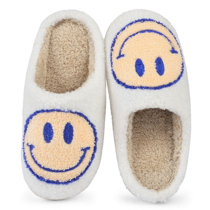 Isabell Grand motif smiley chaussons en fourrure