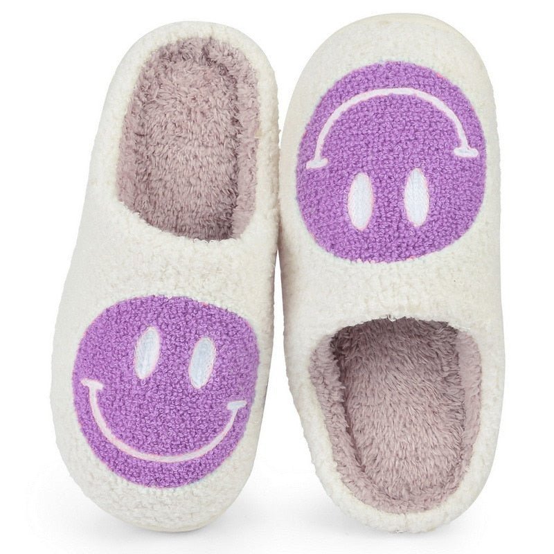 Isabell Grand motif smiley chaussons en fourrure