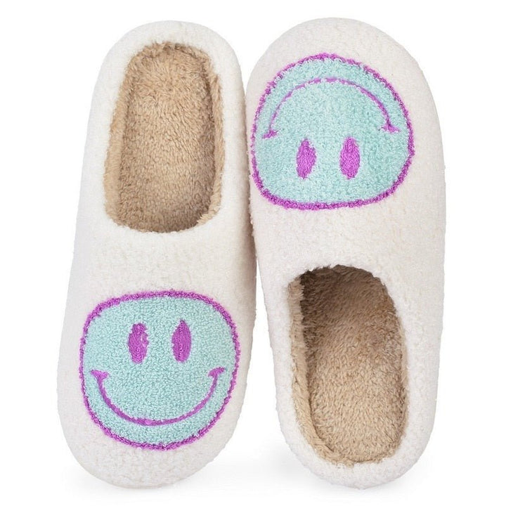 Isabell Grand motif smiley chaussons en fourrure