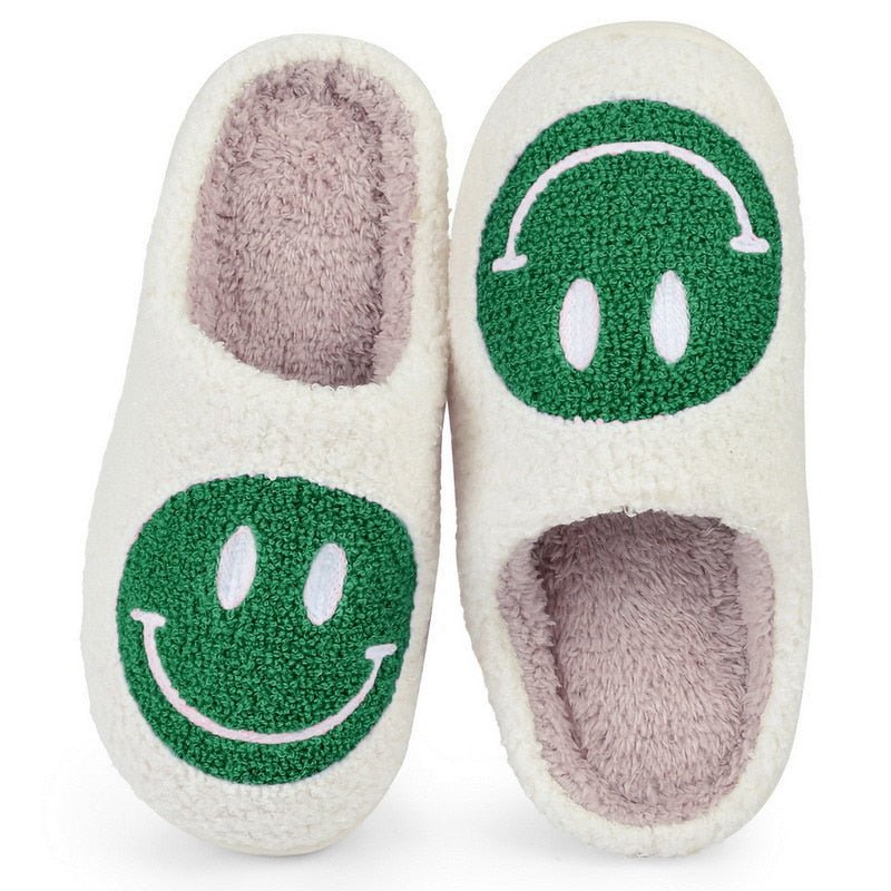 Isabell Grand motif smiley chaussons en fourrure