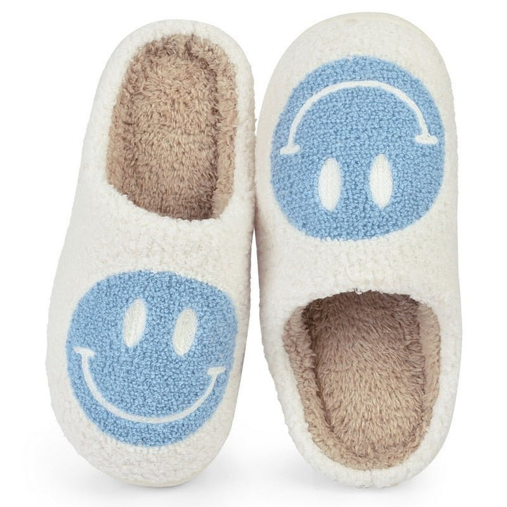 Isabell Grand motif smiley chaussons en fourrure