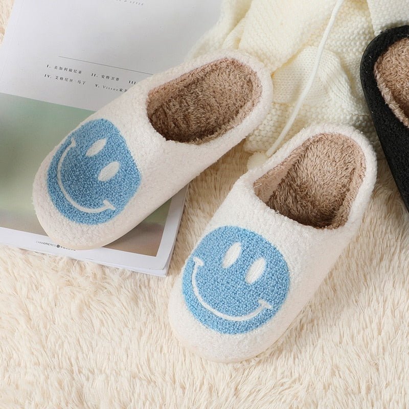 Isabell Grand motif smiley chaussons en fourrure