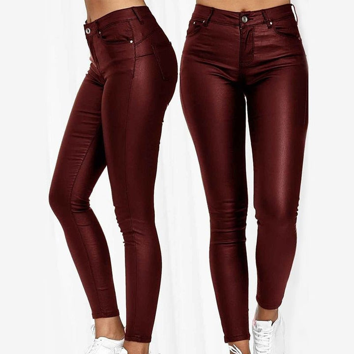 Valériane - Longues pantalons en cuir