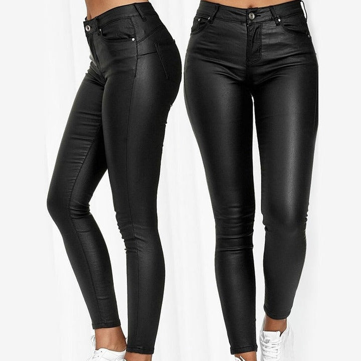 Valériane - Longues pantalons en cuir