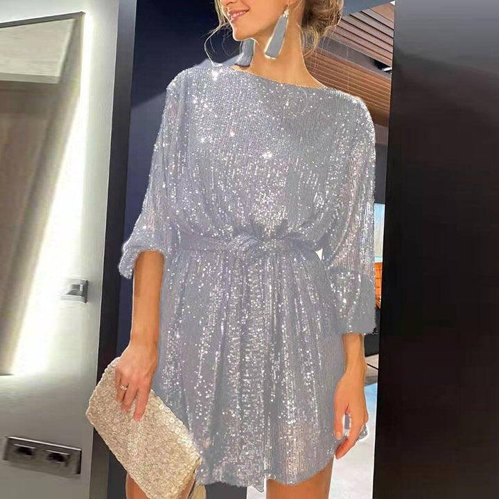 Vestito corto rosso glitter con paillettes – abito da festa per occasioni speciali