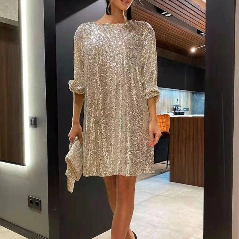 Vestito corto rosso glitter con paillettes – abito da festa per occasioni speciali